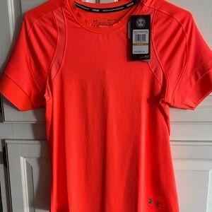 Under Armour Women's Bright Orange Short Sleeve Tee Heat Gear